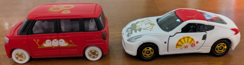 福舞トミカ　ダイハツムーヴキャンバス　シマエナガ　フェアレディZ　白狐